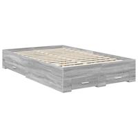 Bedframe met hoofdeinde Grijs Sonoma 135 x 190 cm Bewerkt hout - thumbnail