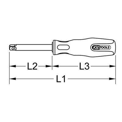 KS Tools 962.1465 9621465 Vierkante handgreep Aandrijving 1/4 (6.3 mm) 140 mm 1 stuk(s)