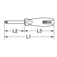 KS Tools 962.1465 9621465 Vierkante handgreep Aandrijving 1/4 (6.3 mm) 140 mm 1 stuk(s) - thumbnail