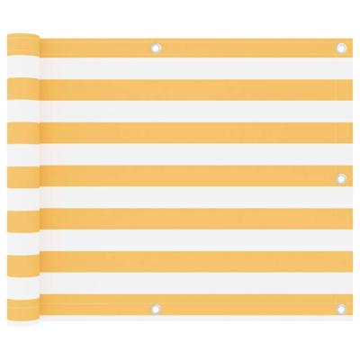 VidaXL Balkonscherm 75x600 cm oxford stof wit en geel