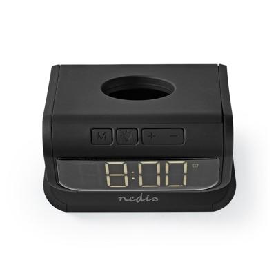 Wekker | Draadloze Lader | Qi-gecertificeerd | Meerkleurige Nachtlamp | Zwart