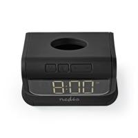 Wekker | Draadloze Lader | Qi-gecertificeerd | Meerkleurige Nachtlamp | Zwart - thumbnail