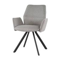 Livingfurn Draaibare Eetkamerstoel 'Diana' kleur Taupe - thumbnail