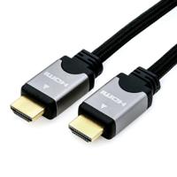 ROLINE HDMI HighSpeed kabel met Ethernet, M/M, zwart / zilver, 7,5 m - thumbnail