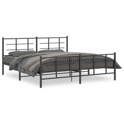Bedframe met voetbord zonder matras metaal zwart 180x200 cm Bedframe met voetbord zonder matras metaal zwart 180x200 cm