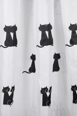 Douchegordijn Differnz Cats Polyester 180x200 cm Zwart Differnz Douchegordijn Differnz Cats Polyester 180x200 cm Zwart Differnz