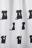 Douchegordijn Differnz Cats Polyester 180x200 cm Zwart Differnz - thumbnail