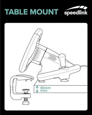 Speedlink Table Mount for Drift O.Z and TRAILBLAZER Racing Wheel - Black - thumbnail