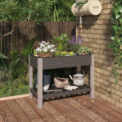 VidaXL Plantenbak verhoogd met schap 100x50x75 cm hkc