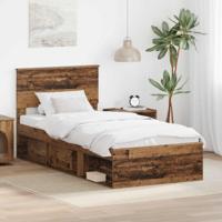 Bedframe met hoofdeinde Oudhout 100 x 200 cm Bewerkt hout - thumbnail