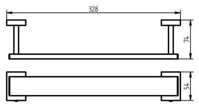 Gastenhanddoekhouder Haceka Edge 34.5 cm Chroom Haceka