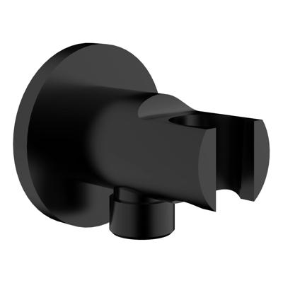 Luxe Doucheaansluiting Rond met Opsteek 1/2 Messing Mat Zwart