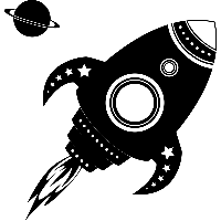 Raket - Muursticker - thumbnail