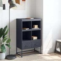 Hoge kast 68x39x111,5 cm staal antracietkleurig - thumbnail