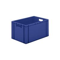 LA-KA-PE Transportstapelbak | L600xB400xH320mm | blauw PP handgreepopening | zijwanden gesloten | 1 stuk - TK600/320-0 BLAU TK600/320-0 BLAU - thumbnail
