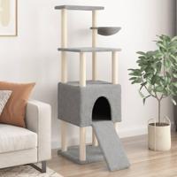 VidaXL Kattenmeubel met sisal krabpalen 153 cm lichtgrijs - thumbnail