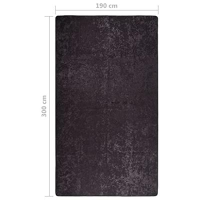 Vloerkleed wasbaar anti-slip 190x300 cm antracietkleurig - thumbnail