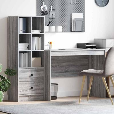 Bureau met lade 2 pcs Grijs Sonoma