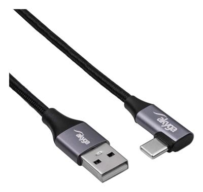 Akyga AK-USB-58 USB-kabel USB 2.0 USB-C stekker 30 cm Zwart Gesleeved Akyga AK-USB-58 USB-kabel USB 2.0 USB-C stekker 30 cm Zwart Gesleeved
