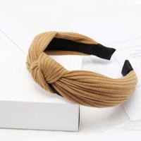 Zachte geknoopte hoofdband Hairband Lady Bow haar hoepel haaraccessoires (kaki) - thumbnail