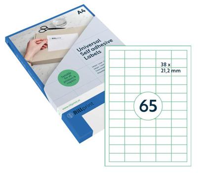 Etiket Rillprint 38x21.2mm mat transparant 1625 etiketten Etiket Rillprint 38x21.2mm mat transparant 1625 etiketten