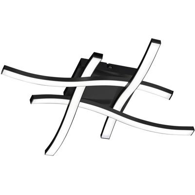 LED Plafondlamp 20W Mat Zwart - Warm Wit 3000K - Vierkant Aluminium