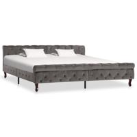 Bedframe fluweel grijs 200x200 cm - thumbnail
