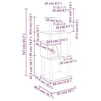 Kattenmeubel met sisal krabpalen 167 cm crmekleurig - thumbnail