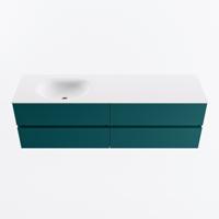 MONDIAZ VICA 160cm badmeubel onderkast Smag 4 lades. Wastafel MOON links zonder kraangat, kleur Talc. - thumbnail