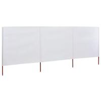 VidaXL Windscherm 3-panelen 400x160 cm stof zandwit - thumbnail