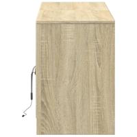 Tv-meubel met LED 139,5x34x50 cm bewerkt hout sonoma eikenkleur - thumbnail