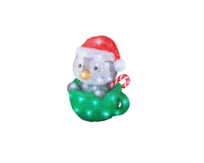 Led pinguïn groen 21x25x32 cm koel wit