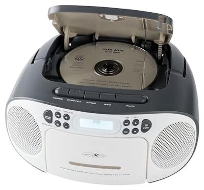 Reflexion CD-Player Radio/CD-speler DAB+, DAB, VHF (FM) AUX, CD, Cassette, USB Wit, Grijs - thumbnail