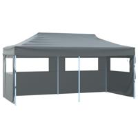 Partytent met 4 zijwanden inklapbaar 3x6 m staal antraciet - thumbnail