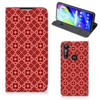 Motorola Moto G8 Power | Hoesje met Magneet | Batik Rood - thumbnail