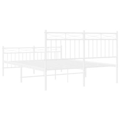 Bedframe met hoofd- en voeteneinde metaal wit 140x200 cm