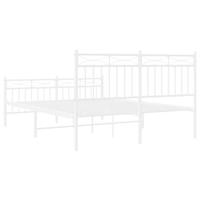 Bedframe met hoofd- en voeteneinde metaal wit 140x200 cm - thumbnail