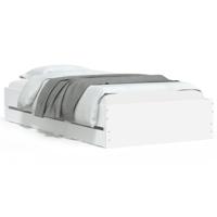 Bedframe met lades bewerkt hout wit 100x200 cm - thumbnail