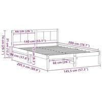 Bedframe Bruin 140 x 200 cm Massief grenenhout - thumbnail