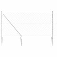 VidaXL Afrasteringspaal zilver 10 x 1,4 m (60 x 60 mm gaas) staal - thumbnail