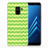 Samsung Galaxy A8 (2018) TPU bumper Waves Green - thumbnail