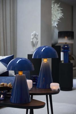 Light & Living Design tafellampSurrina blauw Ø 26cm - 1890380