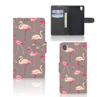 Sony Xperia Z1 Telefoonhoesje met Pasjes Flamingo - thumbnail