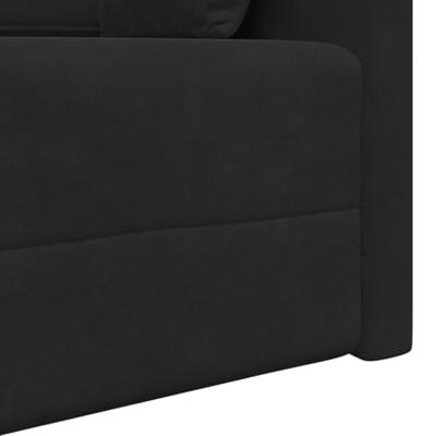 Vloerslaapbank Zwart 213 x 76 x 77 cm Fluweel - thumbnail