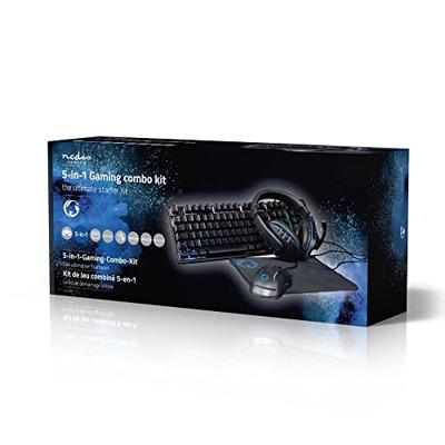 Nedis Gaming Combo Kit | 5-in-1 | Toetsenbord, Koptelefoon, Muis en Muismat | Zwart | QWERTY | Scandinavisch - GCK51110BKND Nedis Gaming Combo Kit | 5-in-1 | Toetsenbord, Koptelefoon, Muis en Muismat | Zwart | QWERTY | Scandinavisch - GCK51110BKND