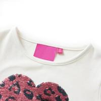 Kindershirt met lange mouwen pailletten hart 116 ecru - thumbnail