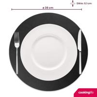 Cookinglife Placemats - Vegan leer - Zwart - ø 38 cm - 6 stuks - thumbnail