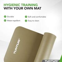 Tunturi NBR Yogamat met Draagtas | Fitness mat Extra dik & zacht | Anti slip | 180x60x1.5cm | Incl Trainingsapp | Legergroen - thumbnail