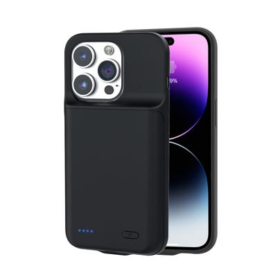 Lunso - iPhone 14 Pro Max hoes - Oplaadcase - 6800 mAh - Zwart