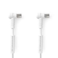 Coaxkabel | IEC (Coax) Male | IEC (Coax) Female | Vernikkeld | 120 dB | 75 Ohm | Viervoudig Afgeschermd | 3.00 m | Rond | PVC | Wit - thumbnail